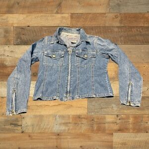 Breaker Jeans Women’s Denim Jacket Size Small Western Zip Front Vintage Cotton